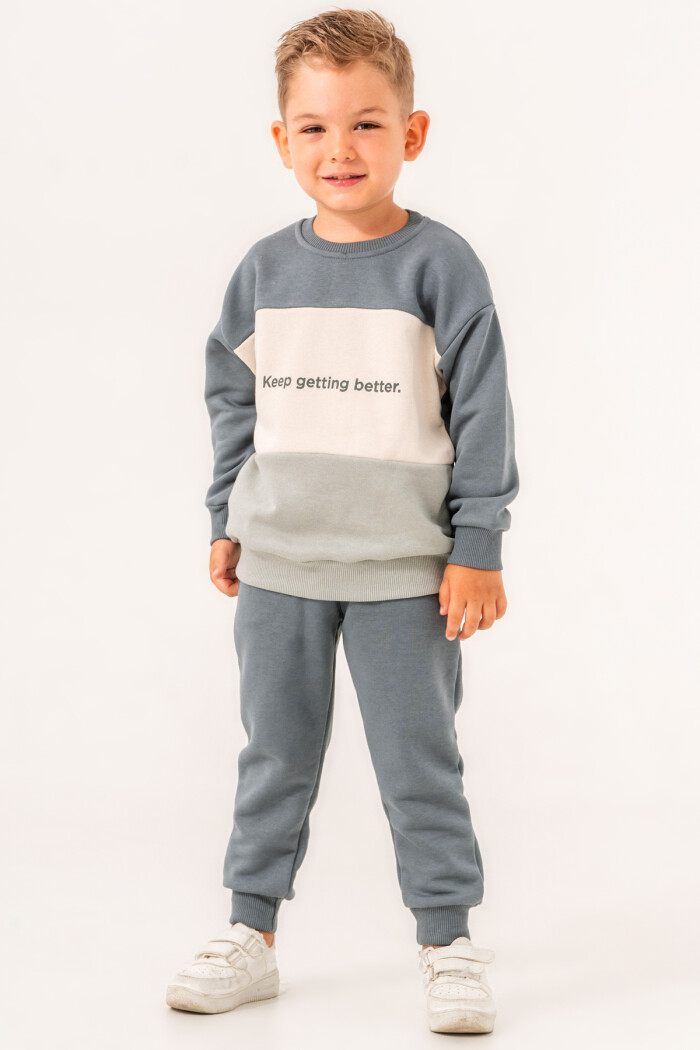 İndigo Keep Getting Better Baskılı 1-5 Yaş Takım - 3527-1