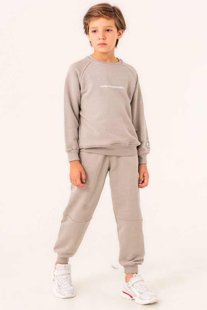 Gri Make Opportunitios Baskılı 5-9 Yaş Takım - 3514-4