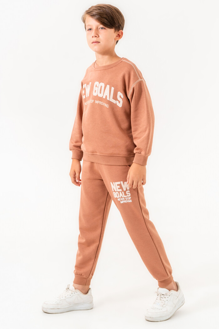 Kahve New Goals Baskılı 5-9 Yaş Takım - 3516-1