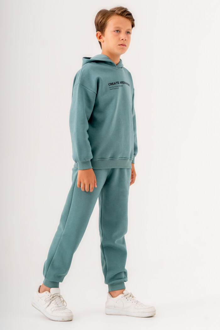 Erkek Çocuk Petrol Create Are Imagine Baskılı 5-9 Yaş Takım - 3564-5