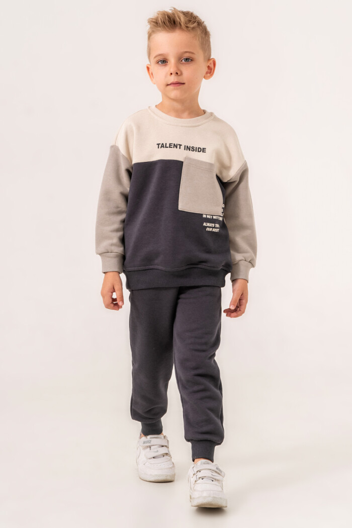 Gri Talent Inside Baskılı 1-5 Yaş Takım - 3518-3