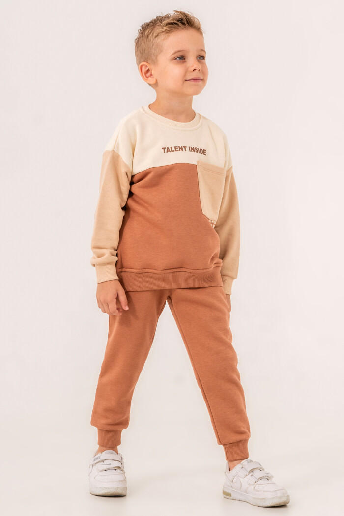 Bej Talent Inside Baskılı 1-5 Yaş Takım - 3518-4