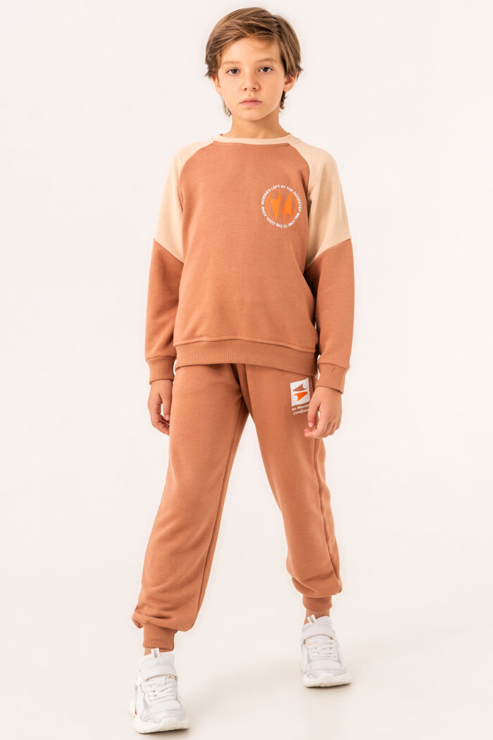 Kahve The Cool Zone Warries Baskılı 5-9 Yaş Takım - 3520-3