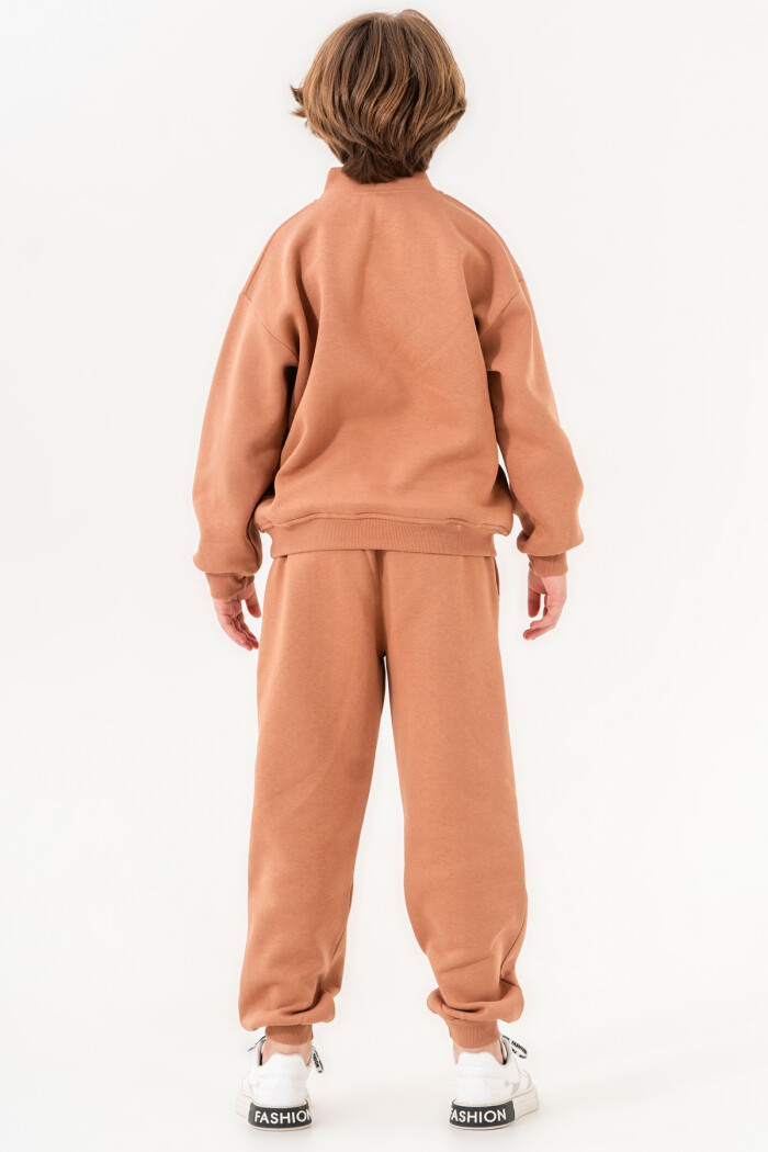 Kahve West Court Baskılı 8-12 Yaş Takım - 3526-2