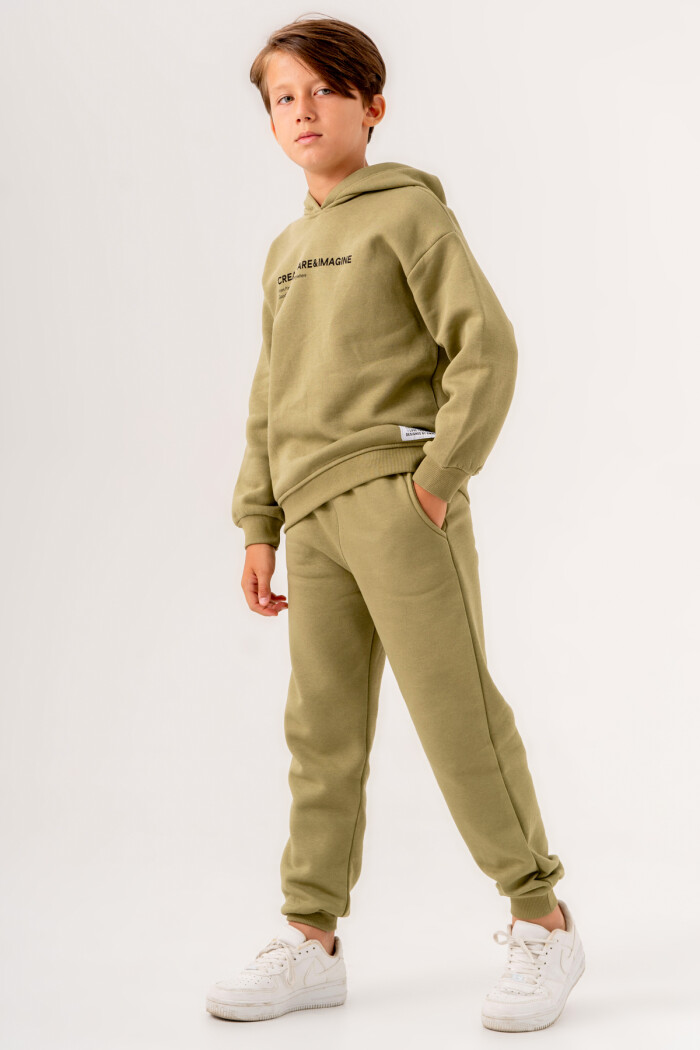 Erkek Çocuk Yeşil Create Are Imagine Baskılı 5-9 Yaş Takım - 3564-7