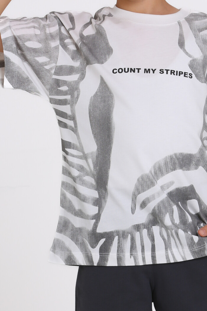 Füme Count My Stripes Baskılı 5-9 Yaş Takım - 2505-2