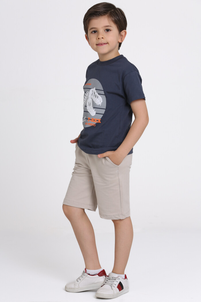 Füme T-Rex Baskılı 5-9 Yaş Takım - 81405-2