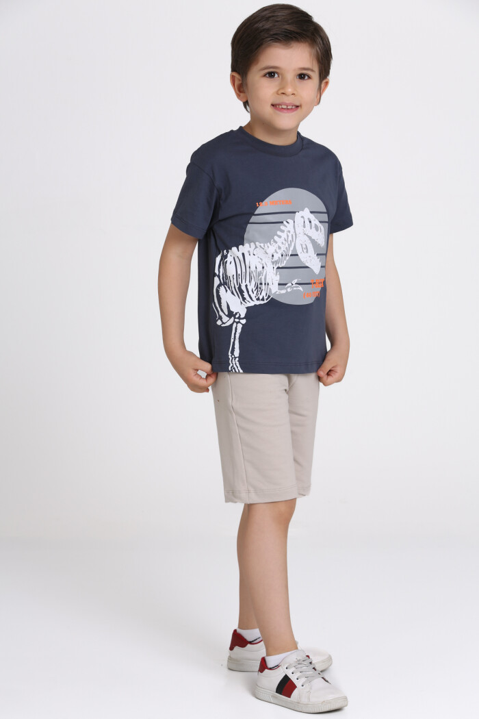 Füme T-Rex Baskılı 5-9 Yaş Takım - 81405-2