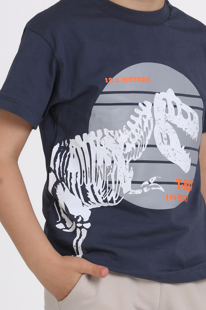 Füme T-Rex Baskılı 5-9 Yaş Takım - 81405-2