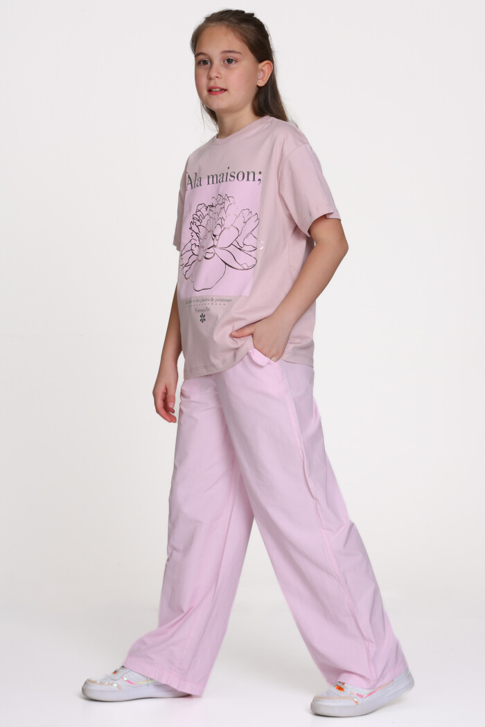 Gül Kurusu Ala Maison Baskılı 9-13 Yaş Takım - 2485-3