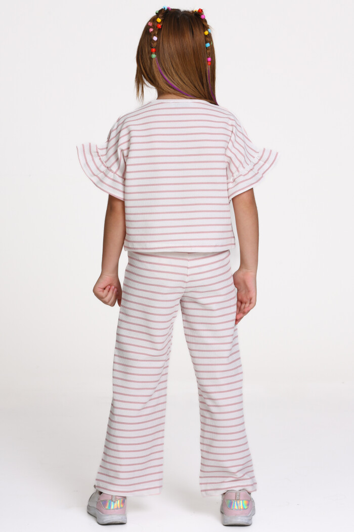 Gül Kurusu Kalp Nakışlı 3-7 Yaş Takım - 2533-3