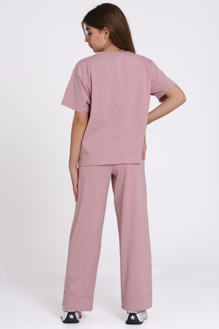 Gül Kurusu Sunny Days Best Time Baskılı 8-12 Yaş Takım - 2544-2