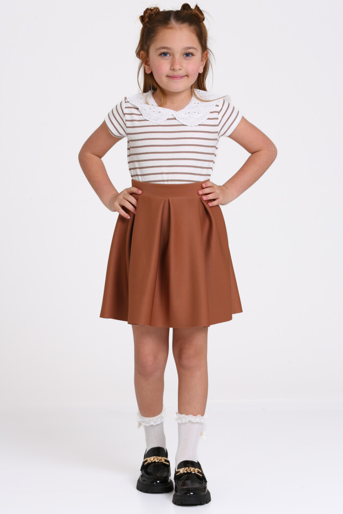 Kahve Çizgi Desenli 3-7 Yaş Takım - 2534-4