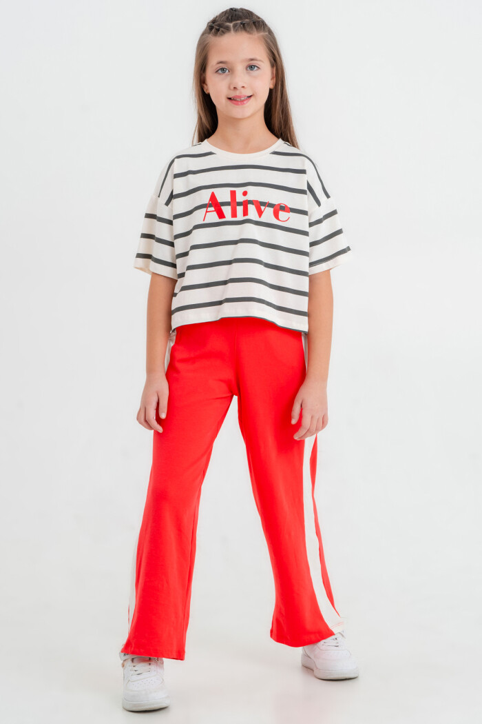 Kırmızı Alive Baskı 5-9 Yaş Takım - 2421-5
