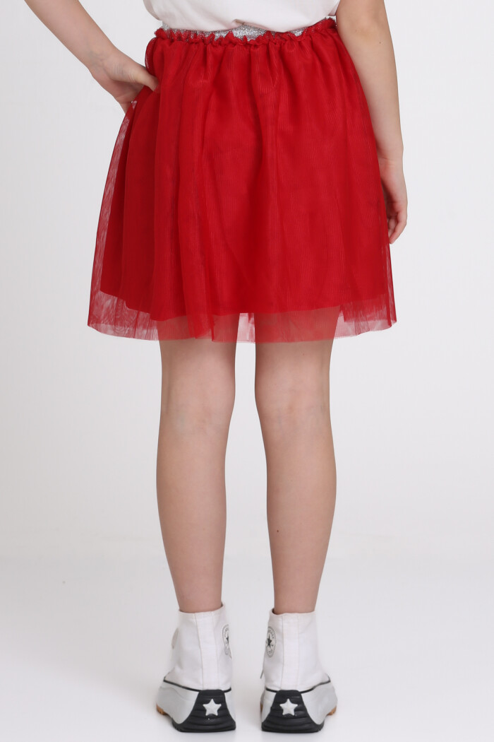 Kırmızı Tüllü 4-13 Yaş Etek - 81407-2