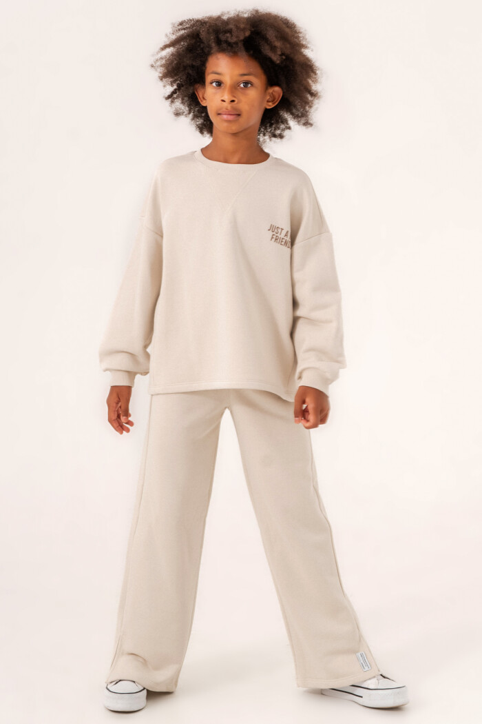 Krem Just A Nice Friends Baskılı 8-12 Yaş Takım - 3500-6