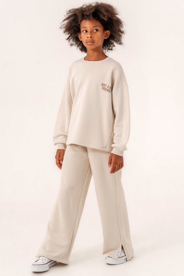 Krem Just A Nice Friends Baskılı 8-12 Yaş Takım - 3500-6