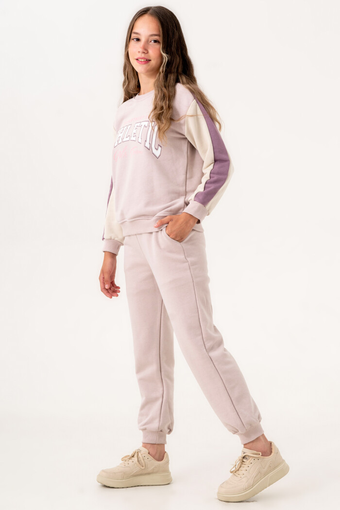 Lila Kız Çocuk Baskılı 8-12 Yaş Takım - 3549-2