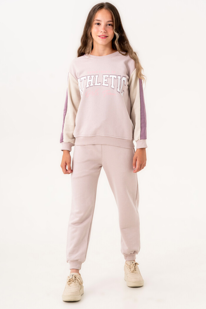 Lila Kız Çocuk Baskılı 8-12 Yaş Takım - 3549-2