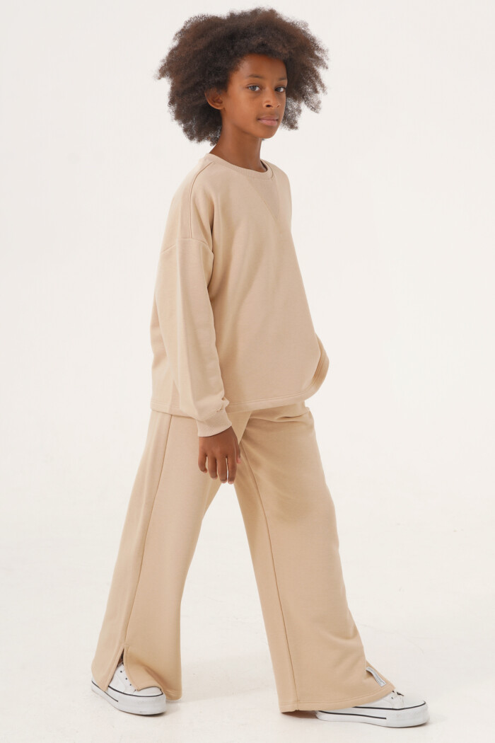 Bej Just A Nice Friends Baskılı 8-12 Yaş Takım - 3500-4