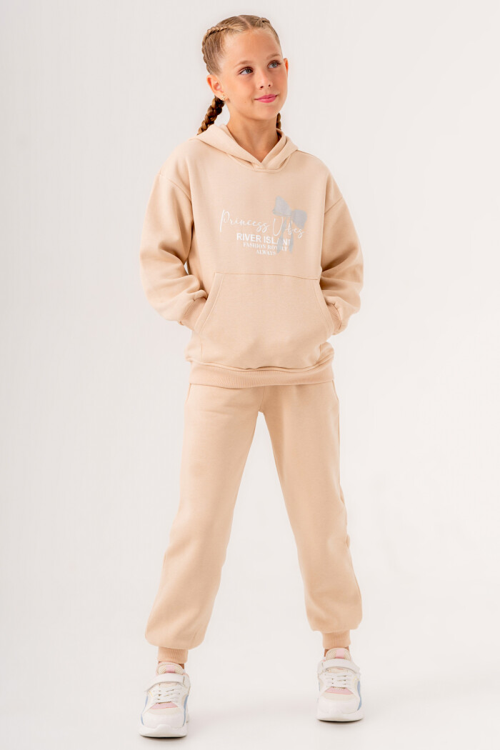 Kız Çocuk Bej River Island Baskılı 5-9 Yaş Takım - 3566-5