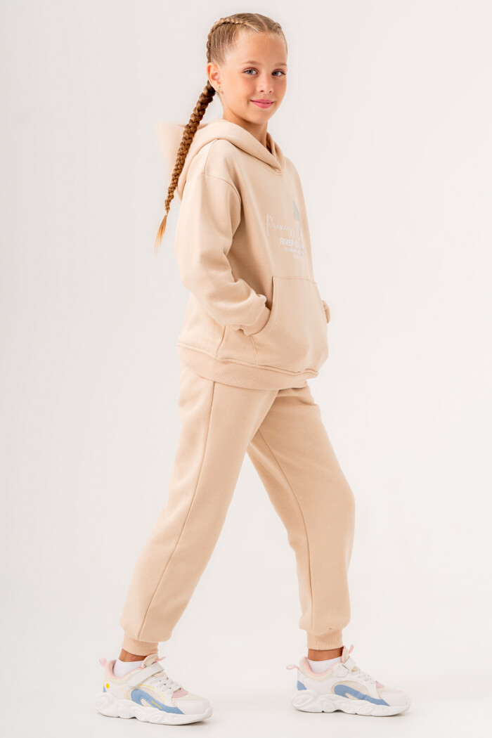 Kız Çocuk Bej River Island Baskılı 5-9 Yaş Takım - 3566-5