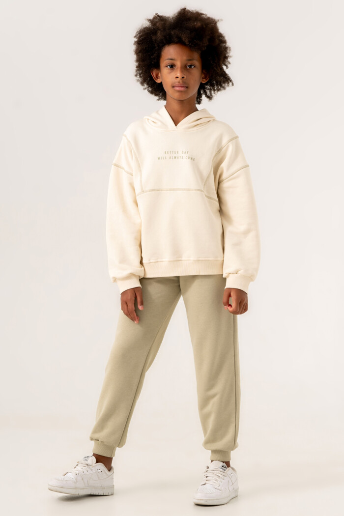 Yeşil Better Day Will Always Come Baskılı 8-12 Yaş Takım - 3547-2