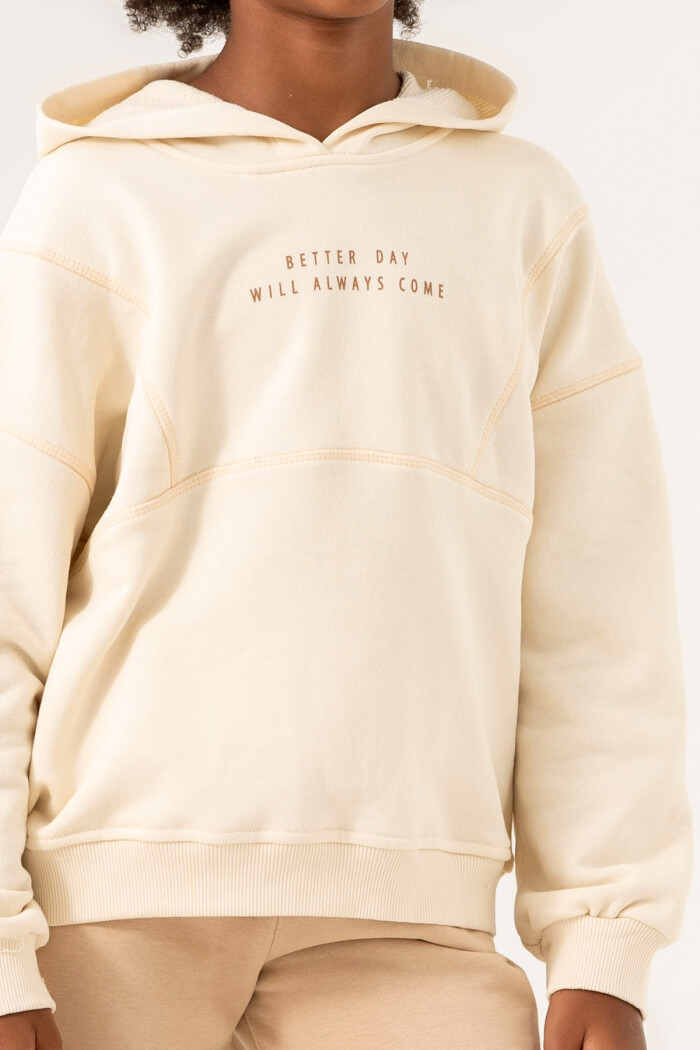 Bej Better Day Will Always Come Baskılı 8-12 Yaş Takım - 3547-3