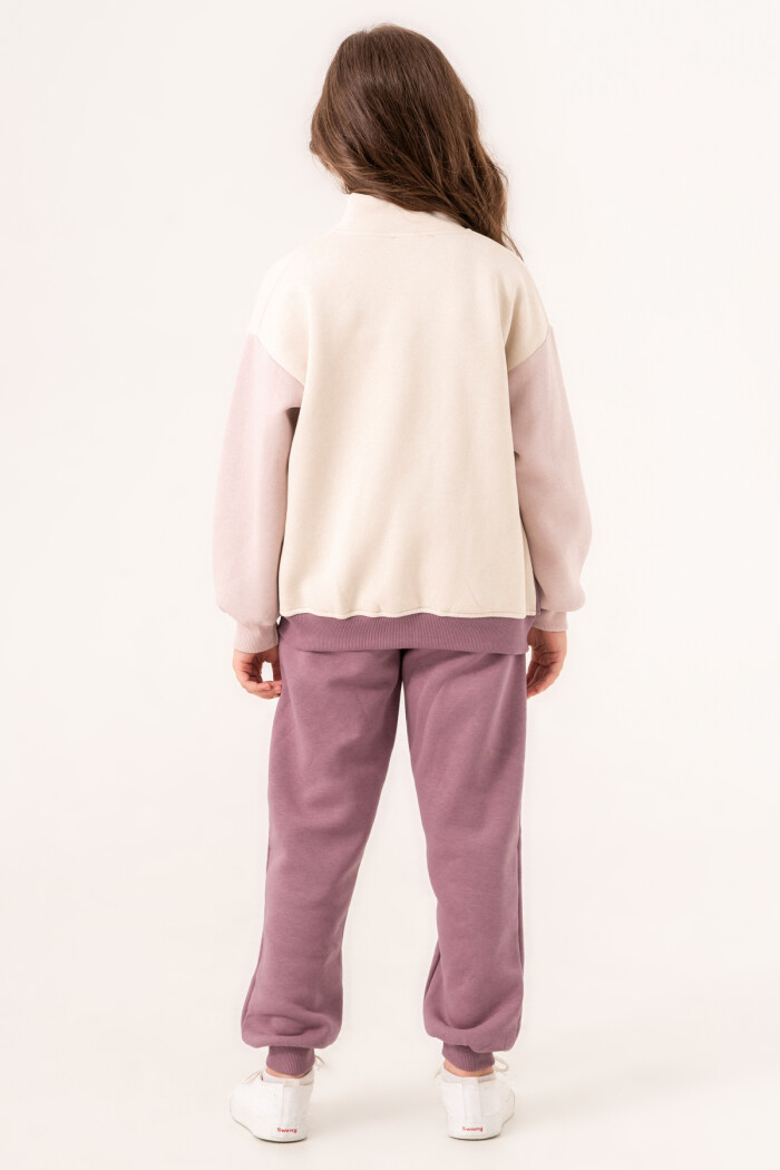 Mor Butterfly Baskılı  5-9 Yaş Takım - 3523-1