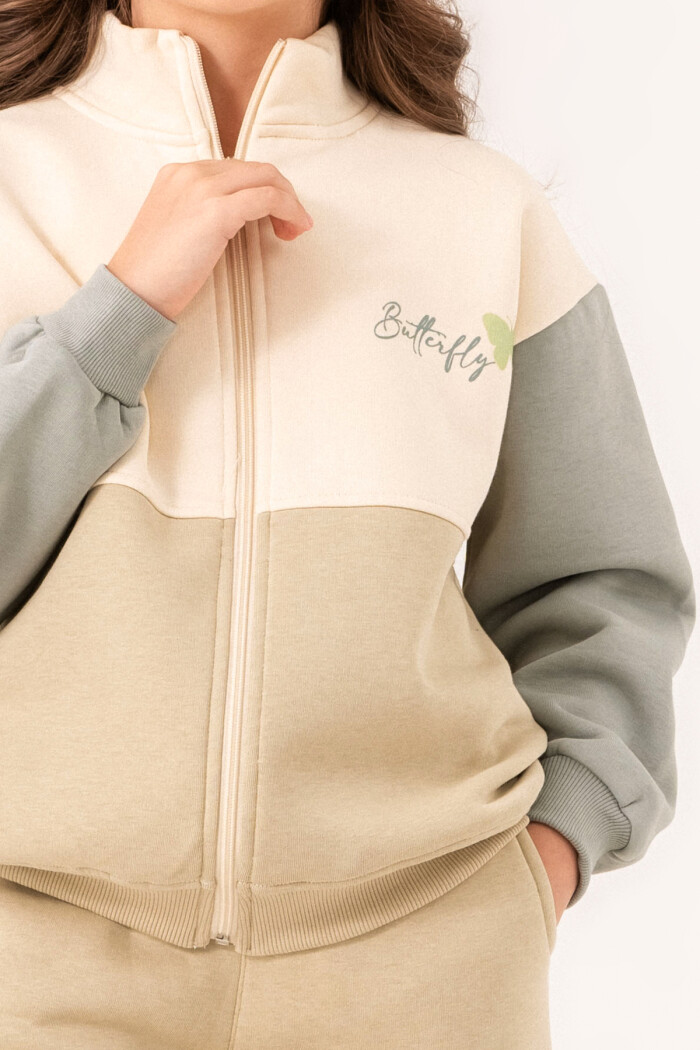 Yeşil Butterfly Baskılı  5-9 Yaş Takım - 3523-3