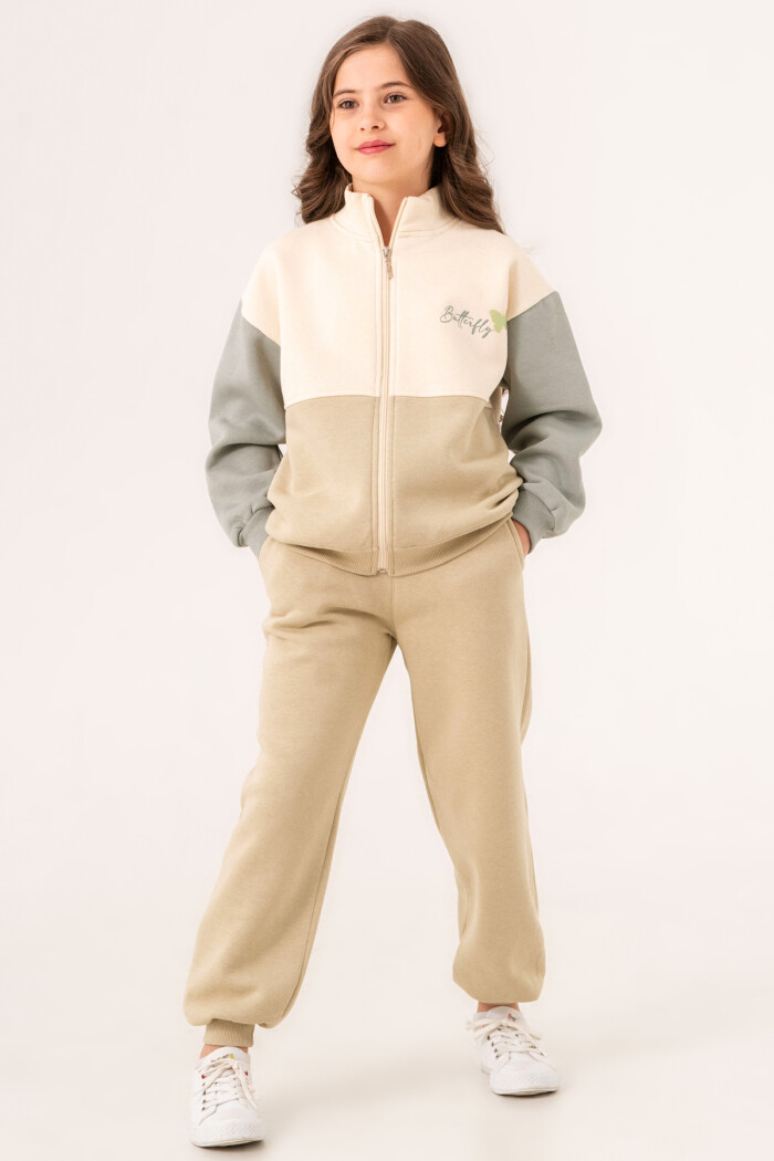 Yeşil Butterfly Baskılı  5-9 Yaş Takım - 3523-3