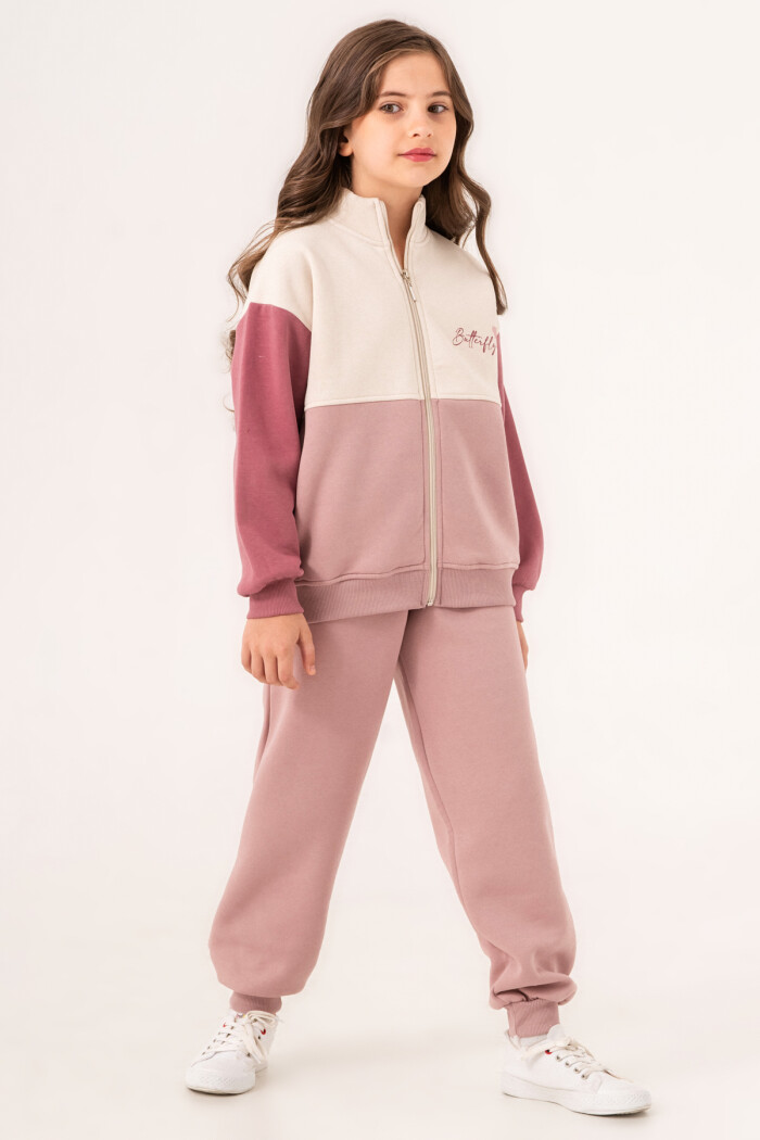 Pudra Butterfly Baskılı  5-9 Yaş Takım - 3523-4