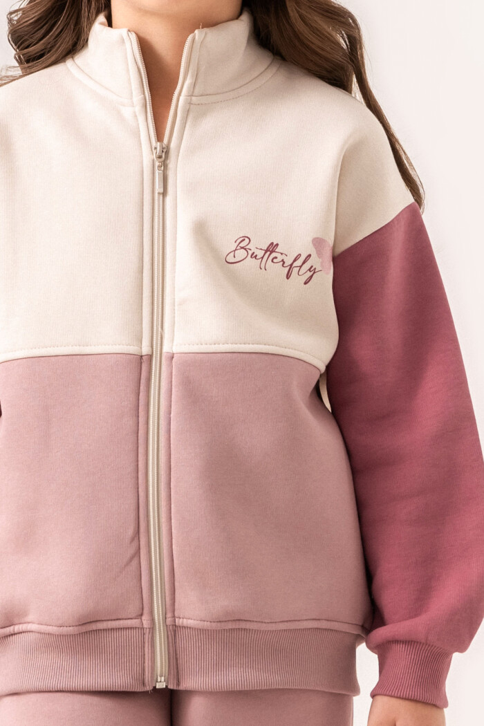 Pudra Butterfly Baskılı  5-9 Yaş Takım - 3523-4