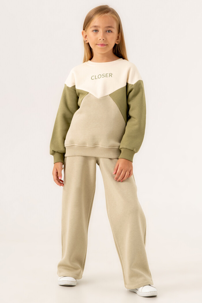 Kız Çocuk Yeşil Closer Baskılı 5-9 Yaş Takım - 3557-1