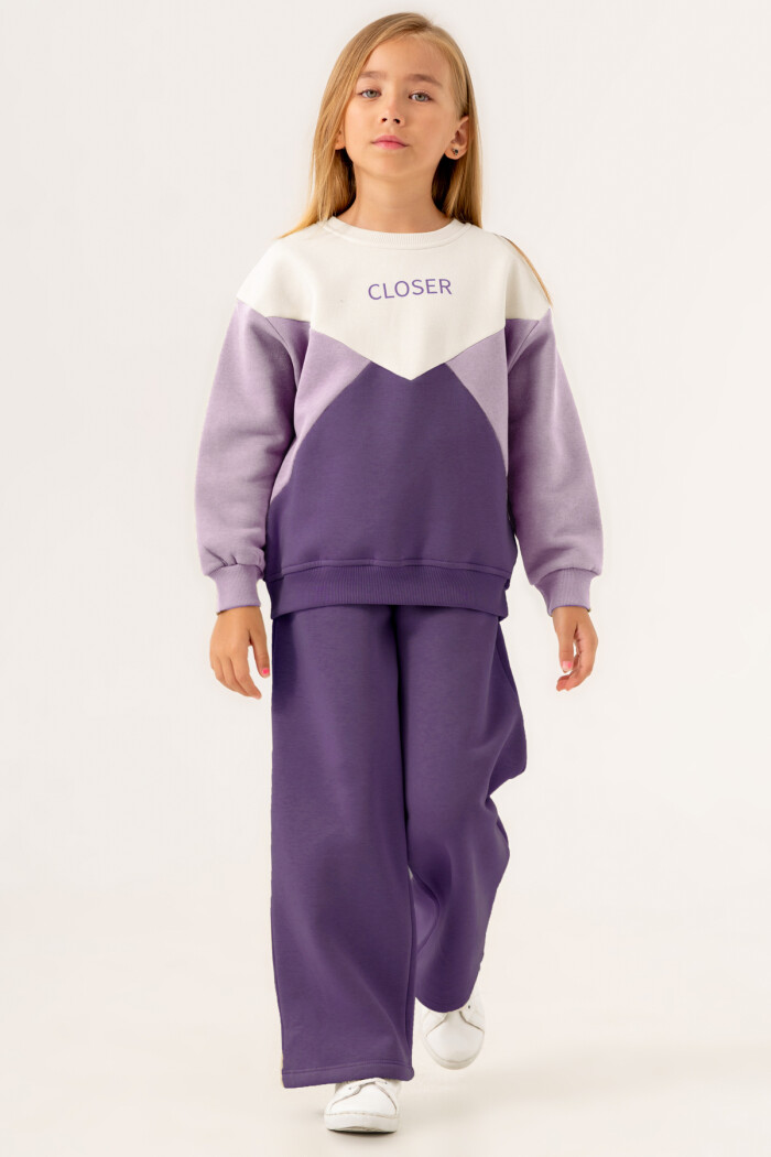 Kız Çocuk Mor Closer Baskılı 5-9 Yaş Takım - 3557-2