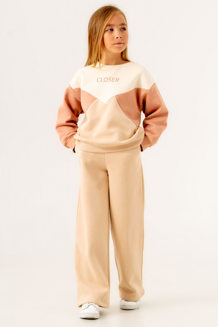 Kız Çocuk Bej Closer Baskılı 5-9 Yaş Takım - 3557-4