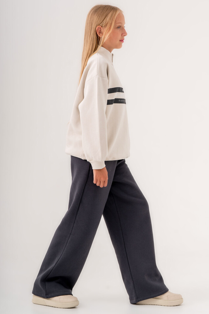 Kız Çocuk Füme Goodtime Baskılı 8-12 Yaş Takım - 3524-4