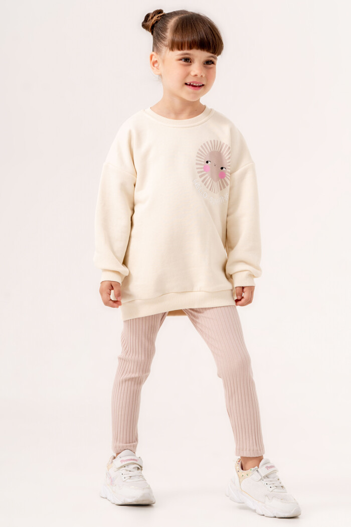 Krem Hello Sunshine Baskılı 1-5 Yaş Takım - 3501-2