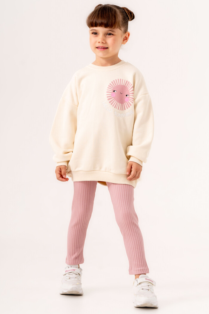 Pudra Hello Sunshine Baskılı 1-5 Yaş Takım - 3501-5