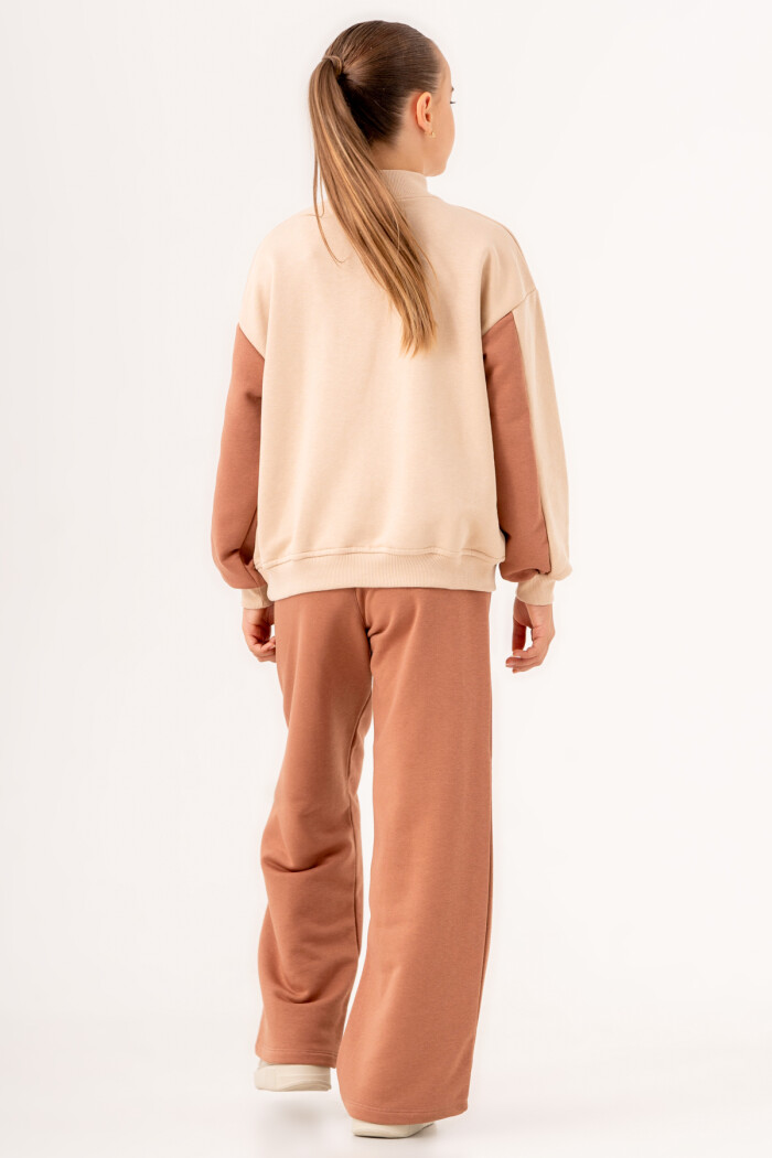 Kız Çocuk Kahve Great Baskılı 8-12 Yaş Takım - 3580-3