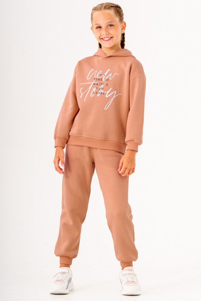 Kız Çocuk Kiremit Its Time To Write A New Story Baskılı 5-9 Yaş Takım - 3561-4