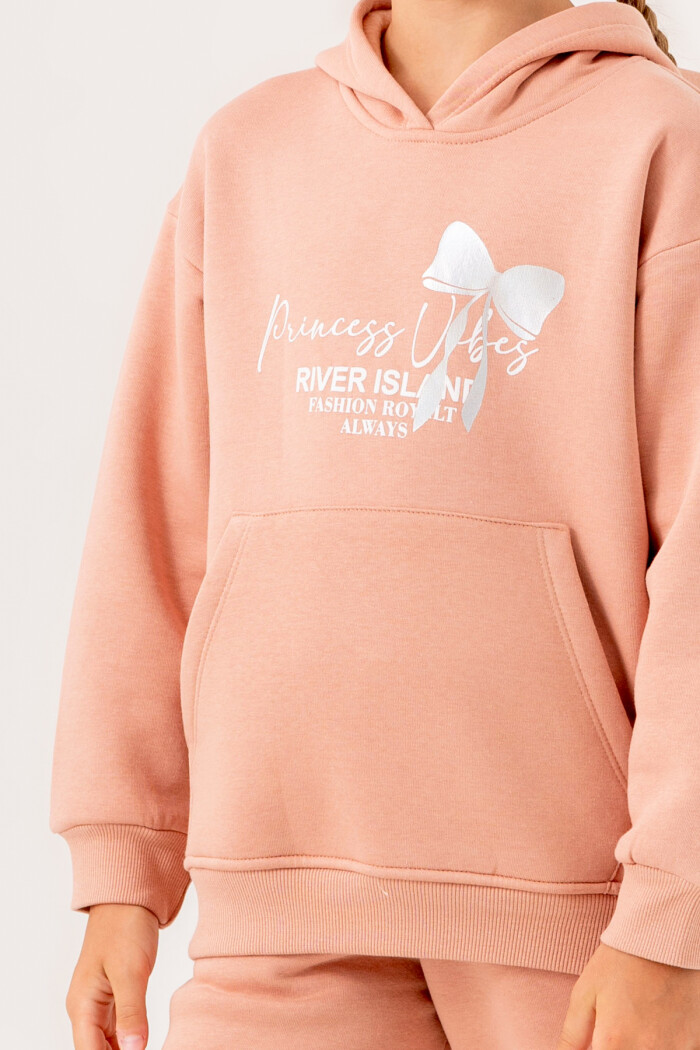 Kız Çocuk Kiremit River Island Baskılı 5-9 Yaş Takım - 3566-2