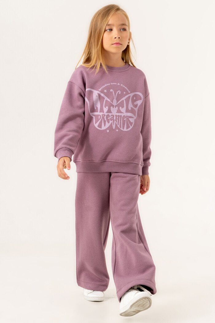 Kız Çocuk Mor Little Dreamer Baskılı 5-9 Yaş Takım - 3558-1