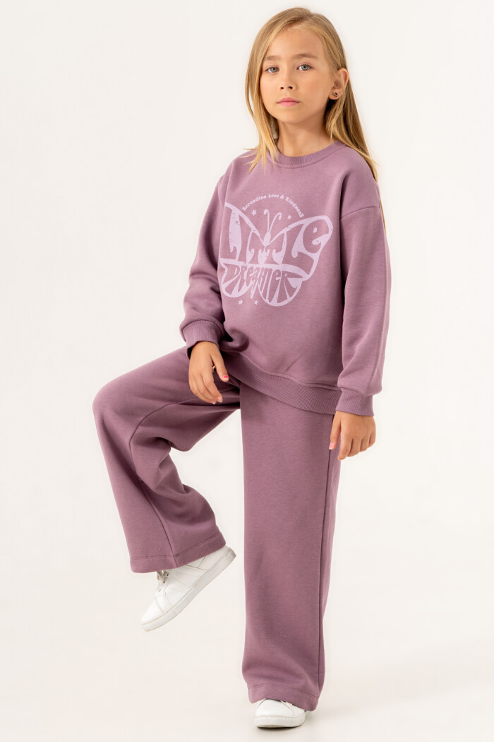 Kız Çocuk Mor Little Dreamer Baskılı 5-9 Yaş Takım - 3558-1