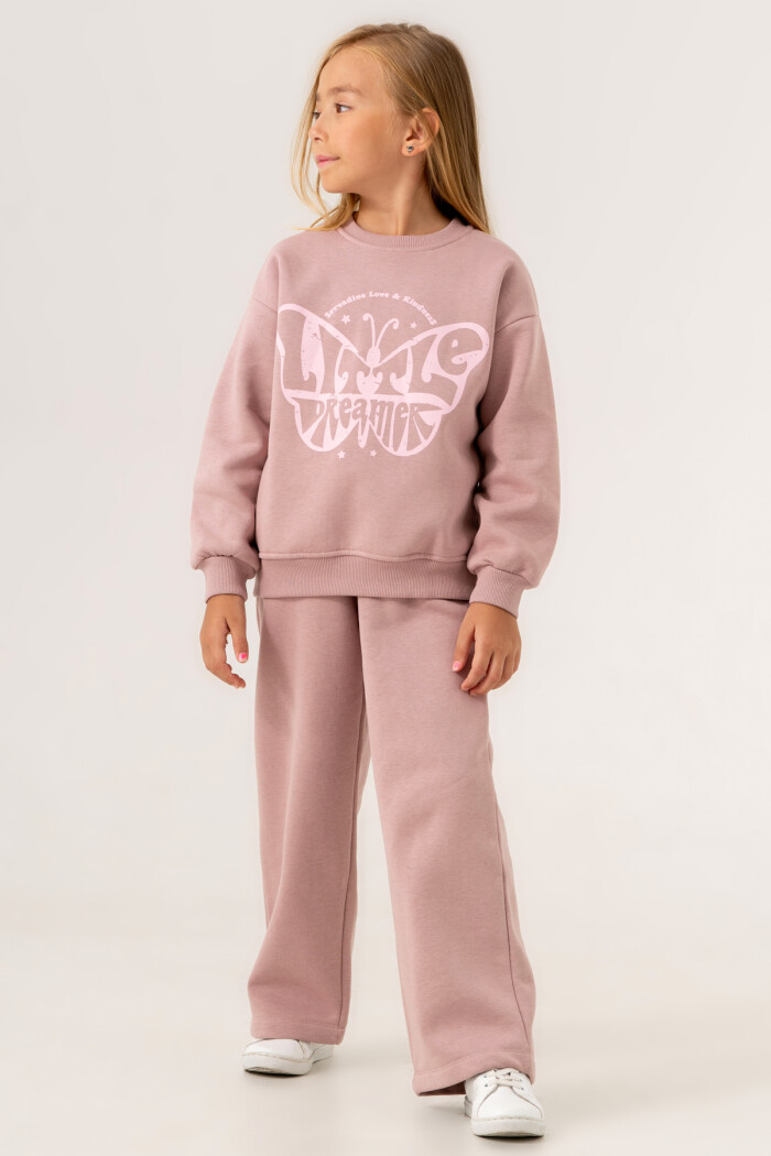 Kız Çocuk Pudra Little Dreamer Baskılı 5-9 Yaş Takım - 3558-2