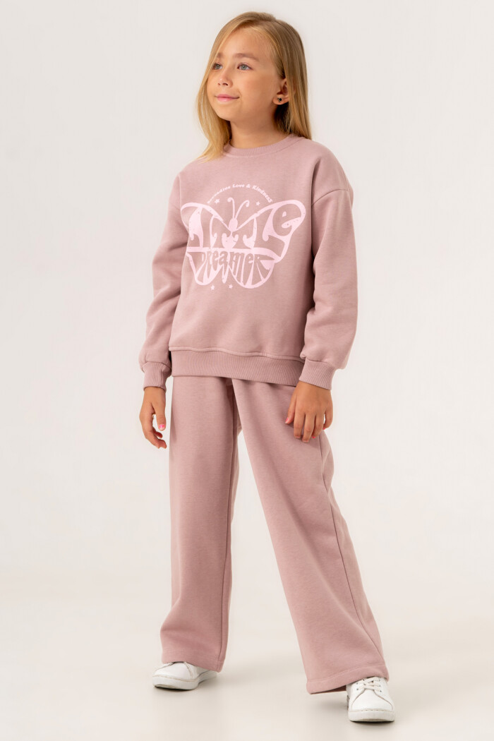 Kız Çocuk Pudra Little Dreamer Baskılı 5-9 Yaş Takım - 3558-2