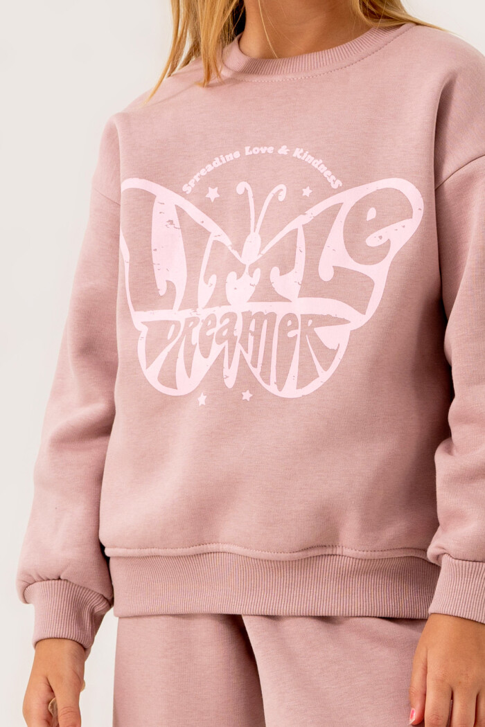 Kız Çocuk Pudra Little Dreamer Baskılı 5-9 Yaş Takım - 3558-2