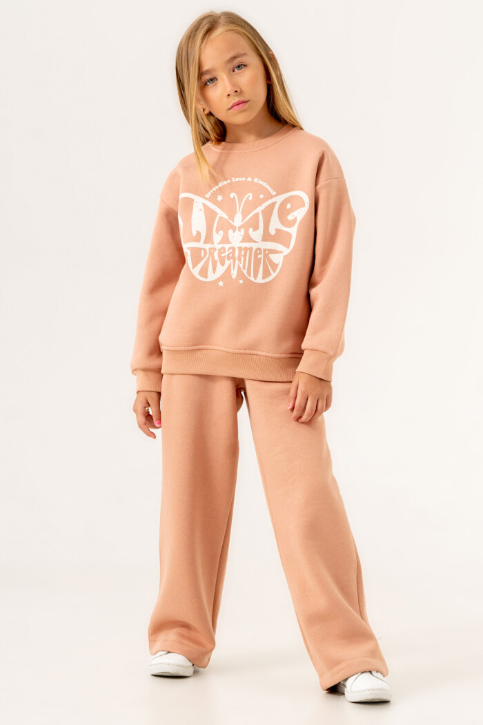 Kız Çocuk Kiremit Little Dreamer Baskılı 5-9 Yaş Takım - 3558-5