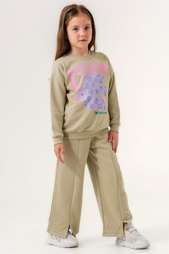 Yeşil Love Baskılı 1-5 Yaş Takım - 3503-2
