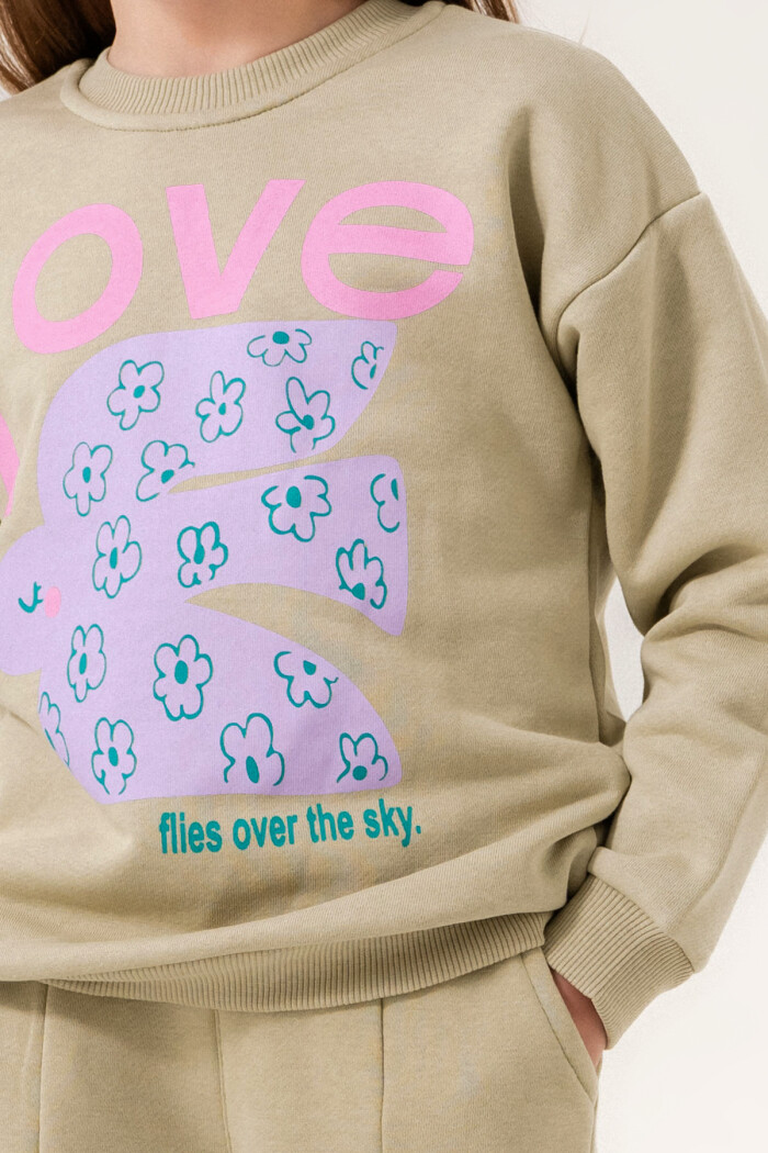 Yeşil Love Baskılı 1-5 Yaş Takım - 3503-2